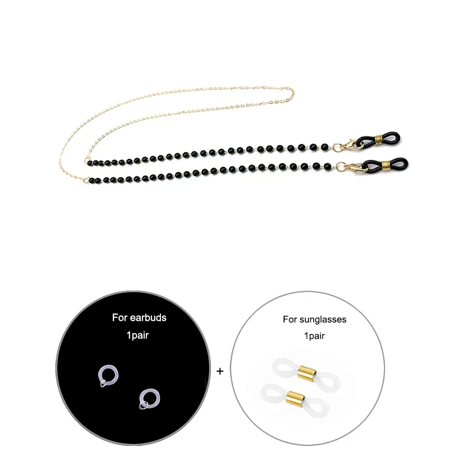 Mask Chain Holder - 크리스탈 비즈 체인 마스크 끈 패션
