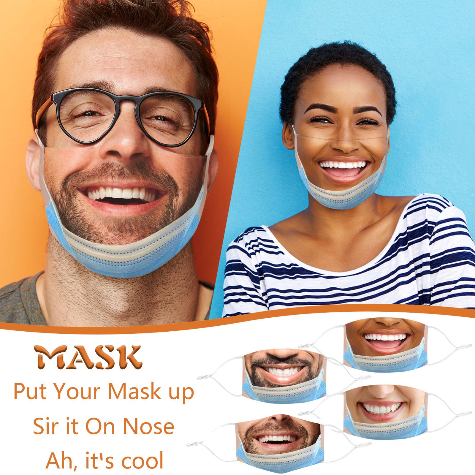 성인용 재미있는 입 마스크, 재미있는 천, 얼굴 마스크 - Cloth Face Mask Washable 리뷰 및 가격