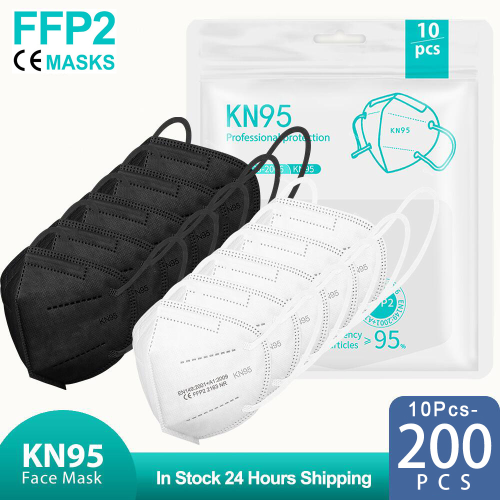 10-200PCS 마스카라 fpp2 블랙 KN95 CE - Disposable Surgical Mask 리뷰 및 가격