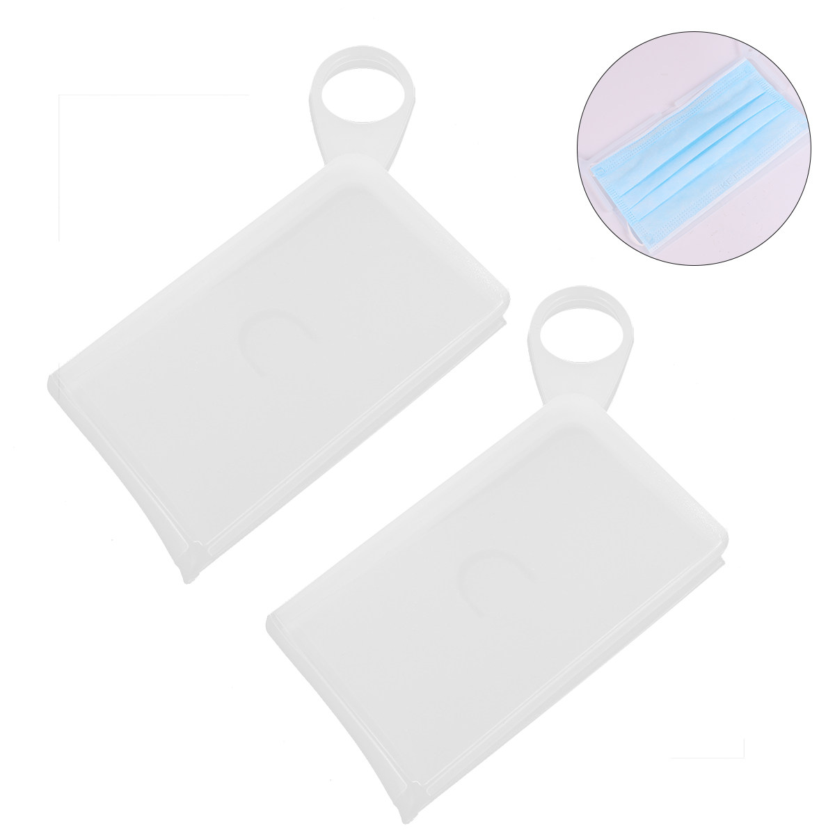 2Pcs 식품 등급 실리콘 페이스 커버 박스 소형 플랫 - Face Mask Storage Box 리뷰 및 가격