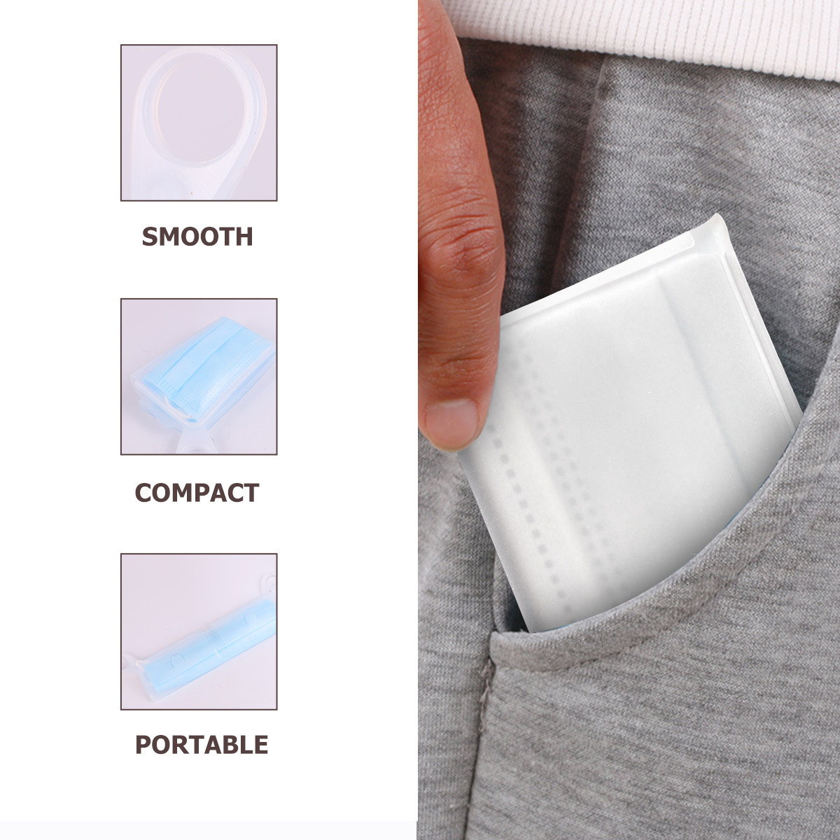 2Pcs 식품 등급 실리콘 페이스 커버 박스 소형 플랫 - Face Mask Storage Box 리뷰 및 가격