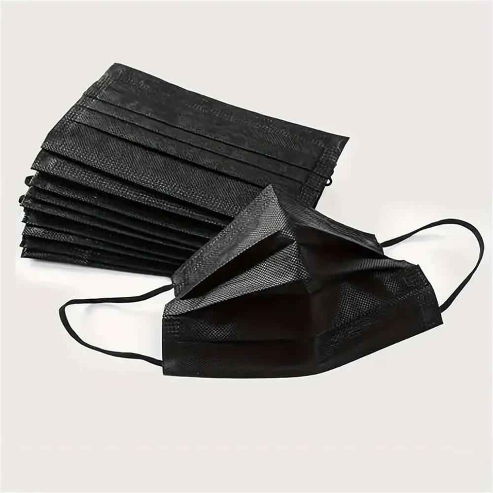 50-200pcs 검정색 일회용 얼굴 마스크 3겹 필터 - Black Face Mask Pack 리뷰 및 가격